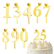 10 Pieces Number 0-9 Cake Topper Candles Holder Reusable Number Candle Holder for Birthday Wedding A