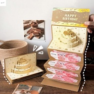 STATIONERYSTUDIO 3D Birthday Red Envelope, Foldable Traditional Lucky Money Envelope, DIY Packing Ho