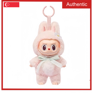 LABUBU Mokoko V1V2V3ไวนิลใกล้กับเพชรสีฟ้าใบไม้ผลิพวงกุญแจตุ๊กตาจี้ตุ๊กตาไวนิลไครเบบี้