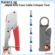 KA Coaxial Cable Crimping Plier Set, F Head RG59 Wire Stripper, Electrician Tool Kit Fitting RG6 Coaxial Compression Tool Compression Connector