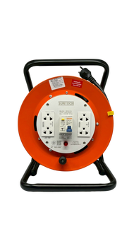 SUNTECH ล้อเก็สายไฟจานเหล็ก 3x2.5sq.mm. 16Amp. 30เมตร สวิตซ์ เปิด-ปิด แบบ RCBO มาตรฐาน 909-2548 รุ่น