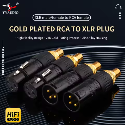 A Pair Audio Adaptor 3Pin XLR to RCA Female Audio Adapter Male to RCA Connector High Quality XLR Con