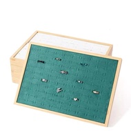 Bamboo Wood Ring Tray Jewelry Display Tray Hundred Ring Storage Tray Earrings Earring Tray Jewelry T