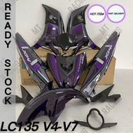 VELOZI COVERSET LC135 V4-V7 JUPITER MX KING PURPLE GREY STICKER TANAM