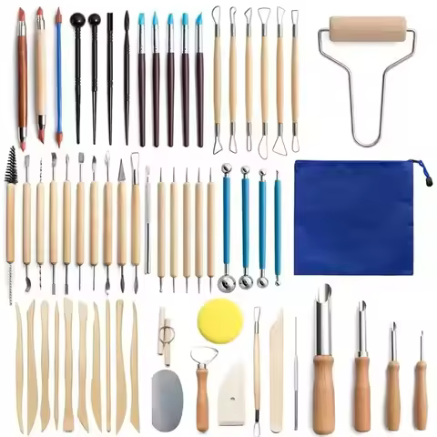 Pottery Clay Sculpting 8-61Pcs Tools Set Kit Smoothing Wax Carving Ceramic Tools Polymer Shapers Mod