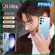 PFHRF Hot Mobile Phones S24 Ultra 6.8 HD Screen Smart Phone Original 16G+1T 5G Dual Sim Celulares Android Unlocked 72MP 6800mAh PK S23 BSHER