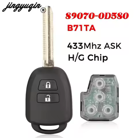 jingyuqin B71TA 433MHz Smart Remote Car Key for Toyota Yaris 2014-2017 Vios 2013-2016 FOB G /H Chip 
