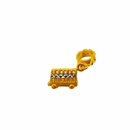 916 Gold Bus Pendant Charm