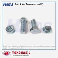 LncrMrt - Bolts & Nuts (White) M8 X 25 - P1.25 B Milli/ - 1 Box (300 Pcs)