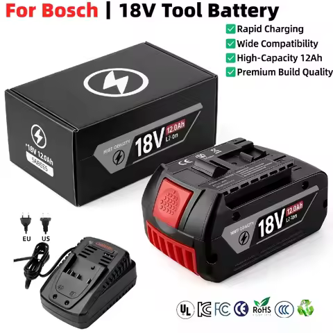 🛩️For Bosch 18V Battery 12.0Ah , For Bosch Power Tools GSR 18V‑65, GBH 18V‑28 CF, GDR 18V‑215, GWS 1