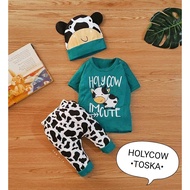Klik Mds Baby Boy Cow Clothes Set Free Hat 1 Size Age 0-9 Months