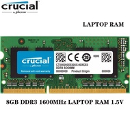 Crucial RAM 2GB 4GB 8GB DDR3 1066MHZ 1333MHZ 1600MHz 1866MHZ 1.35V 1.5V Laptop Memory