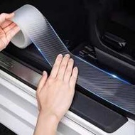 1pc Carbon Fiber Texture Car Door Sill Protector Sticker, Anti-scratch And Anti-kick, 7cm Width X 3m