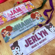 Laminated Name Tag | Personalized Name Tag with Lace | School Name Tag