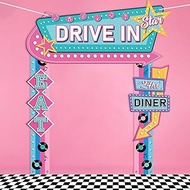 4Pcs 50s Party Decorations 50s Retro Diner Door Banner Black White Checkered Runner Rug Back to 1950