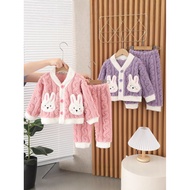 Girls Comfortable Cotton Fleece Pajamas Set Infant Children Clothing 1-3-5 Years Old Baby Girl Seaso