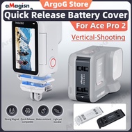 aMagisn Vertical Shooting Battery Cover for Insta360 Ace Pro 2 Aluminum Alloy Battery Cover wiht Qui
