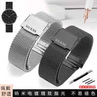 1/9✈GUESS GUESS Watch Strap Stainless Steel Bracelet Folding Buckle Men Women Ultra-Thin Milan Braid