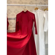 Smooth Ao Dai for FESTIVAL WEDDING HIGH QUALITY KOREAN SILK - mesh dress with ao dai