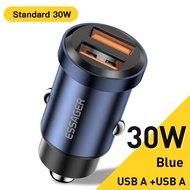 Essager 45W Car Charger Type-C + USB Dual Port Aluminum Alloy 30W Fast Car Charger Fast Charging for