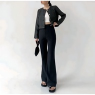 Flare Pants - Highwaist Flare Pants - Women's Semi-Cutbray Culottes