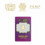 TURBO [1GM] PAMP Willy Wonka Gold Bar 9999Gold