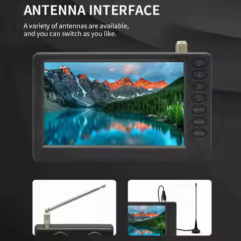 ATSC Digital TV Player 5-inch Screen Portable Pocket TV Car Television Multimedia Player FM Radio TF
