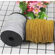 5 YARDS / 10YARDS / 20 YARDS Silver and Gold Round PLASTIC chain Cord by yard ball chain