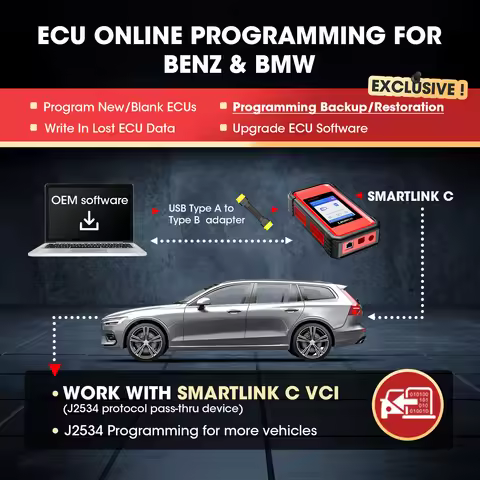 Launch X431 PRO5 Diagnostic Tools PRO5 ECU Programming Tool with J2534 SmartLink OBD2 Scanner OBDII 