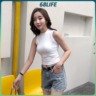 [M'sia Stock] All-match Vintage Breathable Slim Singlet Inner Women Sleeveless turtleneck Vest Korea
