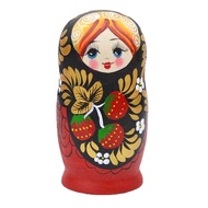 5PCS Matryoshka Dolls Nesting Dolls Handmade Cute Wood Russian Nesting Doll DIY Northeast Flowers Cu