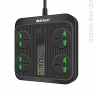 ONESAM OS-T18 8.4A Auto-id Power Socket / 40W PD Qualcomm 3.0 Quick Charge / UK Plug / 4 USB Output 