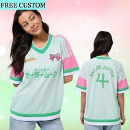 【Free Custom Name & Number】Sailor Moon Sailor Jupiter Anime Sports Jersey T-shirt Women's Number 4 C