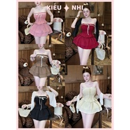 Women's Mocking Shrug Cup Set with Scarf - Luxurious Lady's Outfit Set Style Coquette Muse