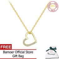BAMOER รูปทรงแห่งความรัก925เงินสเตอร์ลิงสร้อยคอจี้สำหรับเครื่องประดับแฟชั่นสตรี SCN347
