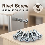 50Pcs Rivet Screw Petal Shape Rivet Nut Screw Jack Nuts Metal Screw Lock Nuts