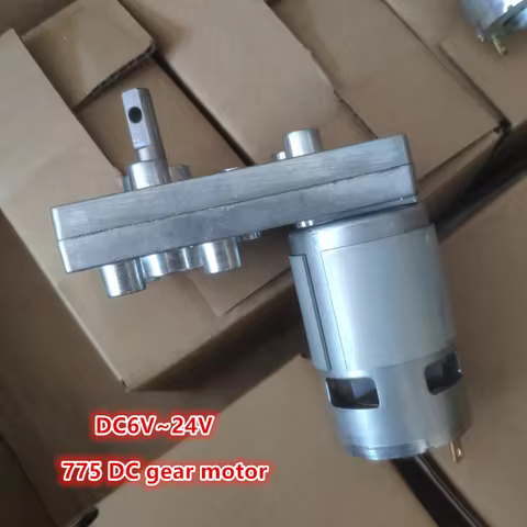 7-type 775 DC gear motor 6V 12V 24V RS775 metal gears D shaft motor