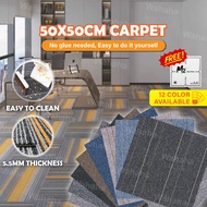 50x50CM Karpet Lantai Pejabat, Bilik Tidur & Ruang Tamu | 50x50CM Square Non-Slip Carpet Tiles Floor