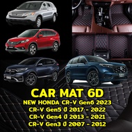 K-RUBBER พรมปูพื้นรถยนต์ พรม6D NEW HONDA CRV Gen6 ปี 2023, CRV G5 ปี2017-22, CRV G4 ปี 2013-16 และ C