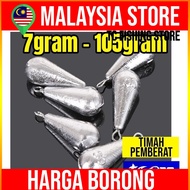 Timah Pemberat Batu Ladung Lead Sinker 7g 14g 105g Fishing Bottom