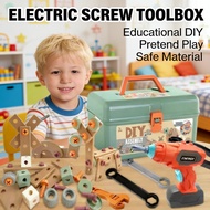 Toolbox Kids Educational Children Electric Drill Building Blocks Sekat Playset