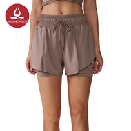 MOVING PEACH Women Sports Shorts Skin-friendly Breathable Exercise Pants with Lining BPE