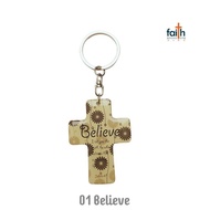 Epoxy Resin Cross Keychain · Colourful · Bible Verse