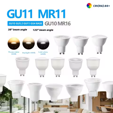 8 Pack GU11 MR11 GU4 LED Spotlight Bulbs AC220V 240V 2835 SMD 3W 9W 12W Warm/Cold/Neutral White GU10