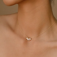 Zircon Plated 14k Gold Necklace Leaf Pendant Necklace Gold Necklace Women Necklace