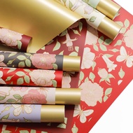 (20 sheets) Cellophane Bouquet Flower Paper Vintage Gold Cellophane Wrapping Paper Florist
