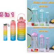3 Pcs Bottle 500ml/900ml/2000ml Food Grade Water Bottle