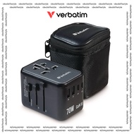 Verbatim® UTA-09 Gan III Universal Travel Adapter, (2) USB-A/(2) USB-C/USB-C with Power Delivery 3.0