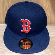 Dangerous|NEW ERA 5950 59FIFTY Fitted Flat Cap Full Seal Player Red Sox Navy Blue
