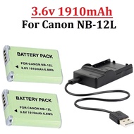 1910mAh NB-12L NB 12L NB12L Battery For Canon G1 X Mark II G1X Mark 2 for N100 N100 VIXIA mini X Cam